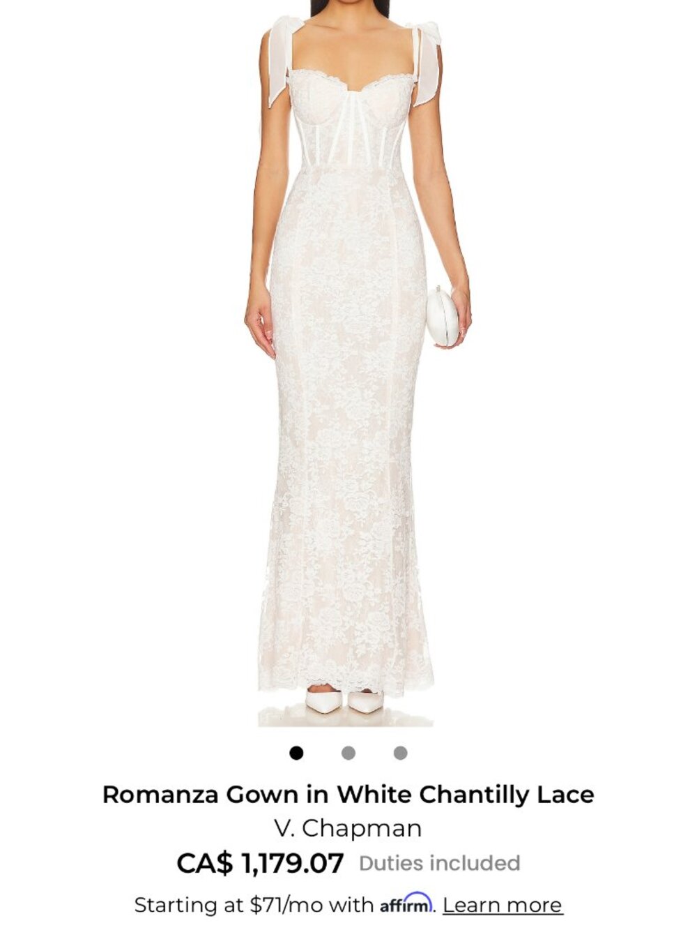 Romanza Gown V. Chapman Chantilly Lace Gownf